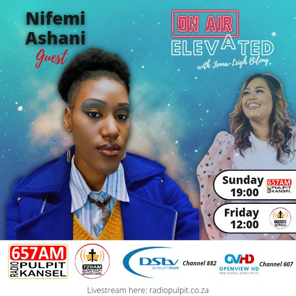 Tonight on Elevated on @657AM and @729CapePulpit unleash the power of the Word and Fashion! Join us for the incredible testimony of this Pan African stylist who incorporates the Word of God into her fashion work. #faithandFashion #PanAfricanStyle 🌎🙌 @nifemiashani