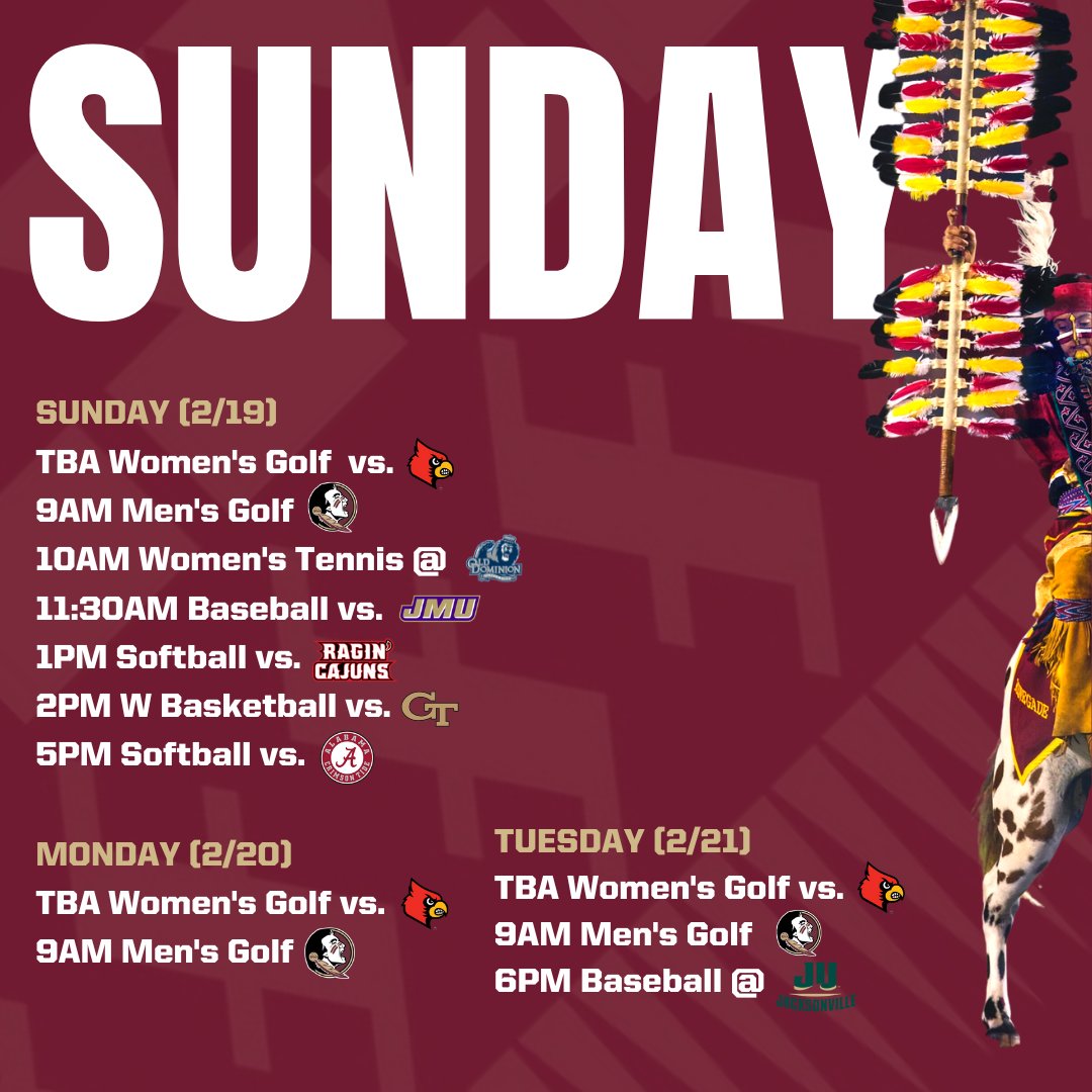 thenolezone's tweet image. Another great week ahead for spring sports! GO 'NOLES 🔥 🍢 

#thenolezone
