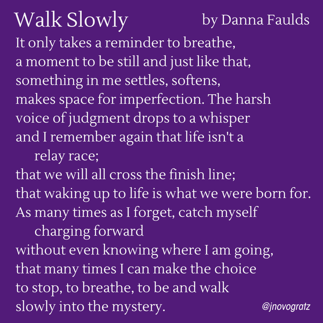 "Life isn't a relay race."

Take time to pause and focus on being more conscious about what you are doing, and more important, why you are doing it.
