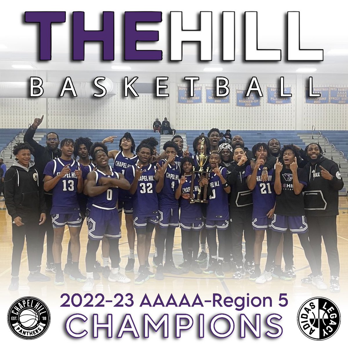 Allow me to introduce your 2022-23 AAAAA-Region 5 CHAMPIONS! 🏆 Our varsity boys entered the region tournament as a #3 seed and had to knock off #2 (Tri-Cities) and #1 (Mays). Now we’ll prepare for the first round of the state tournament. Stay tuned! #PantherPride #AdidasLegacy
