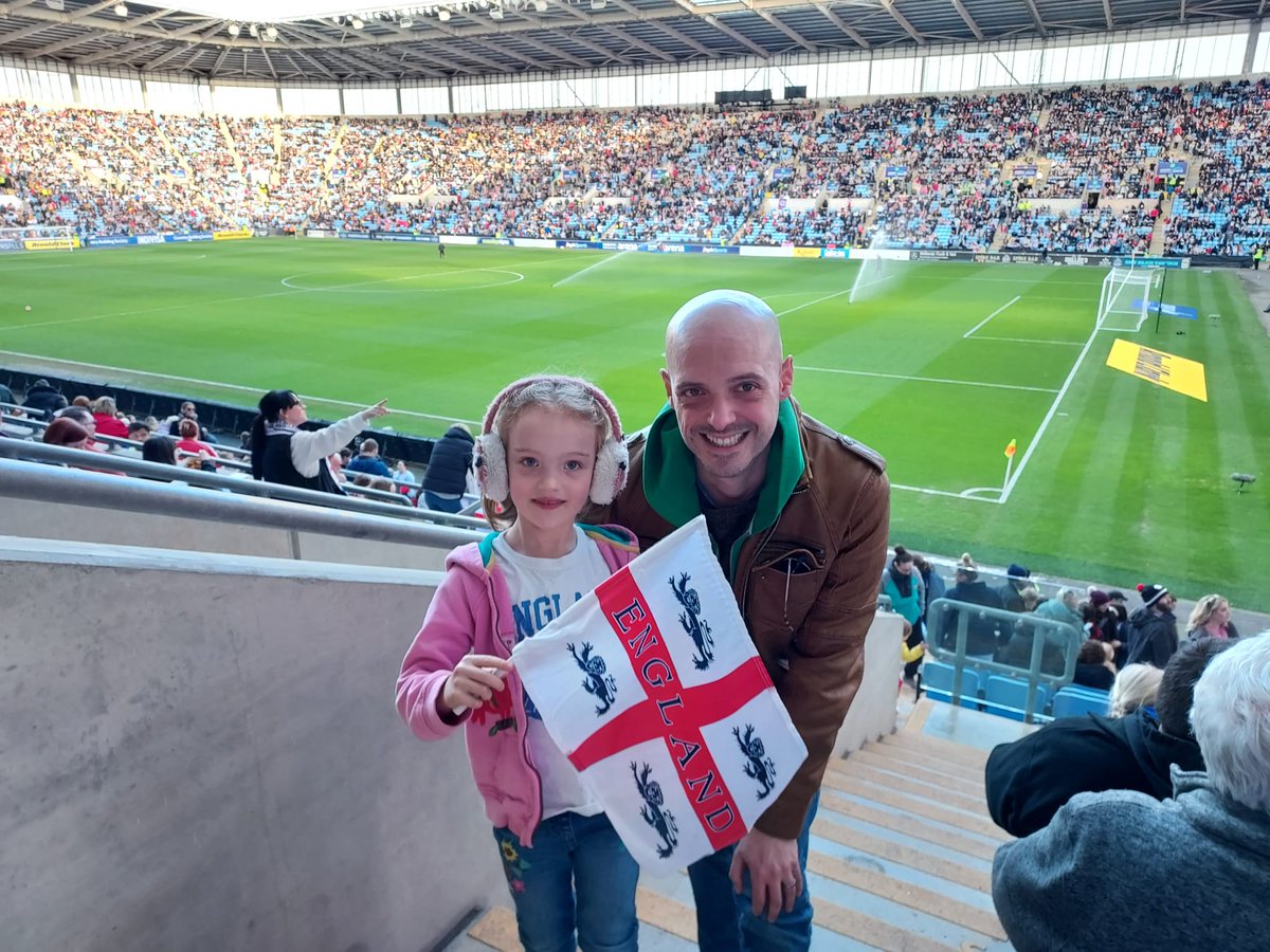 Clara and Daddy having a great time at England Ladies! #cbsfanwall