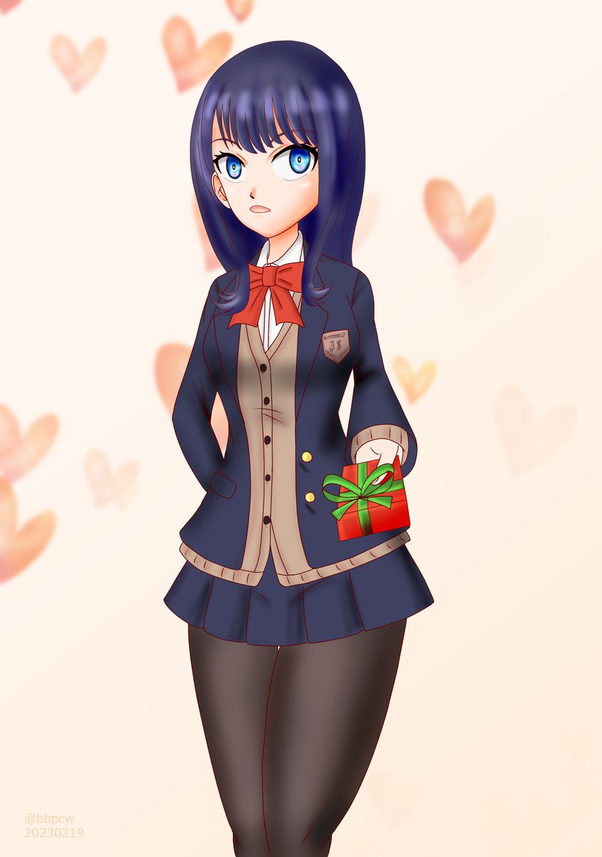 宝多六花 「バレンタイン六花さん顔の好調(照れ描写)なしVer.こっちのがいいかも?#SSS」|ビバ㌠ ユニバースのイラスト