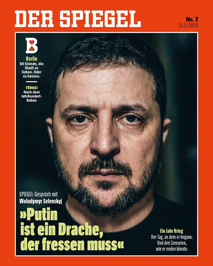 be_zelensky's tweet photo. "Putin is a dragon that needs to eat," Volodymyr #Zelensky says. 

German magazine Der Speigel @derspiegel  put this quote and a portrait of Ukraine's President Zelensky on the cover. #ukraine #nft https://t.co/yqIN3s6GZ1