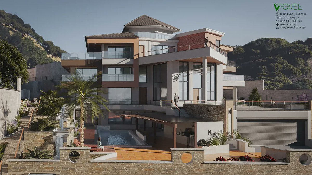 ArchitectUjjwal's tweet photo. Upcoming High-end luxury residential bungalow design by voxel, in the outskirts of kathmandu north. Visit https://t.co/utB6IlRy7O for more. #architect #architectnepal #building #designerhome #voxelarchitects #bungalowdesignnepal @ArchitectsVoxel https://t.co/x9RH3TIqGW