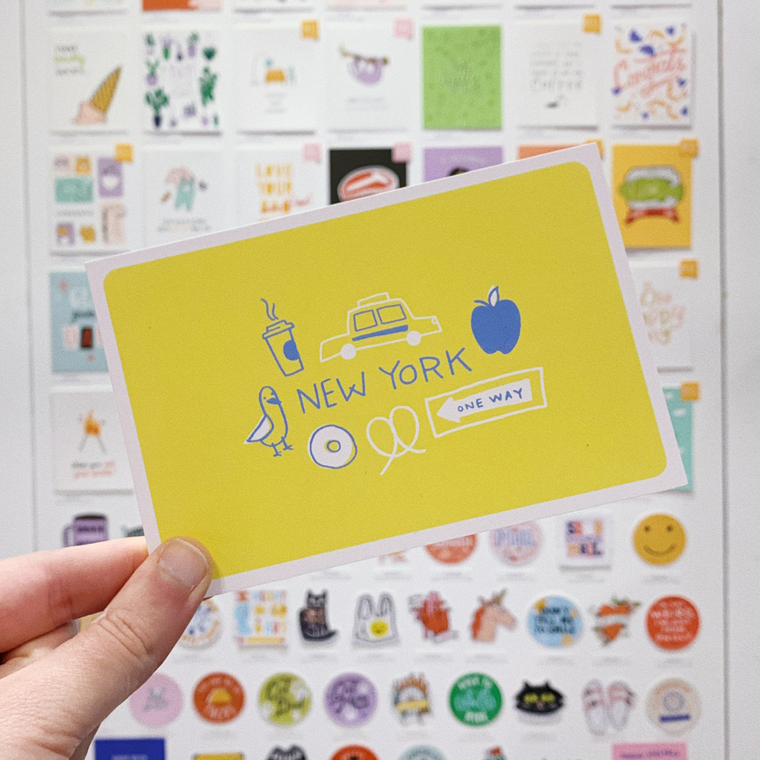 stationeryshow's tweet photo. #dailydoseofpaper #TwitterTakeover No.233: @nynowmarket never disappoints, offering a 1-way ticket to fresh design you can’t find elsewhere. This fun postcard for example is from the enchanting #Philadelphia brand #HelloDoodle which made its debut at Winter Market! #dontmissout https://t.co/5i2yjarNig
