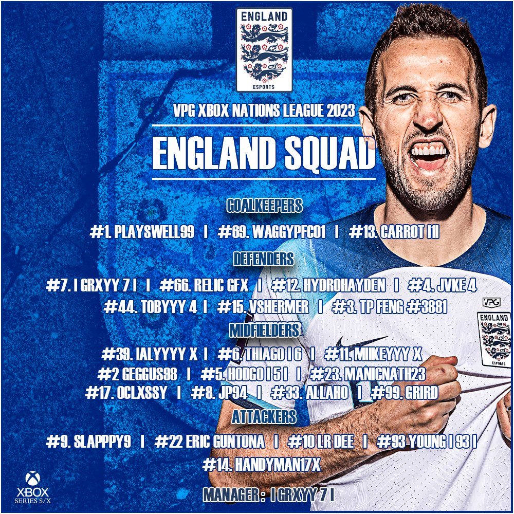 Our 25 man squad for the <a href="/OfficialVPG/">Virtual Pro Gaming</a> Xbox Nations League has been announced!

Well done to all those who made it through the trial sessions.