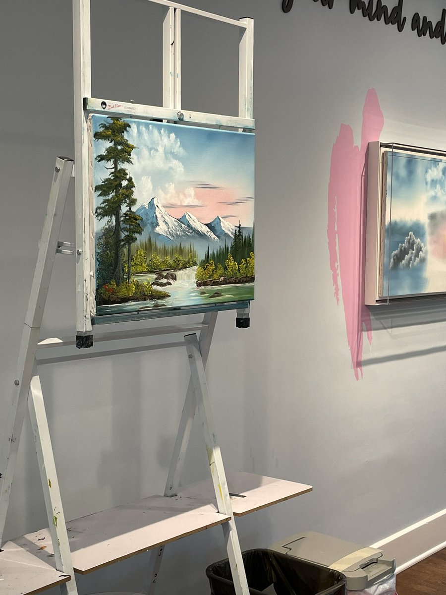 BallStateCT's tweet photo. Saturday was a great day at the #BobRossExperience @Minnetrista!   

#HappyPainting &amp; #BobRoss stories to visitors from all over, even Sam Diego!  

#PaintLikeBobRoss #CertifiedInstructor #HappyTrees #BobIsWatching https://t.co/bRyDkhTvjs