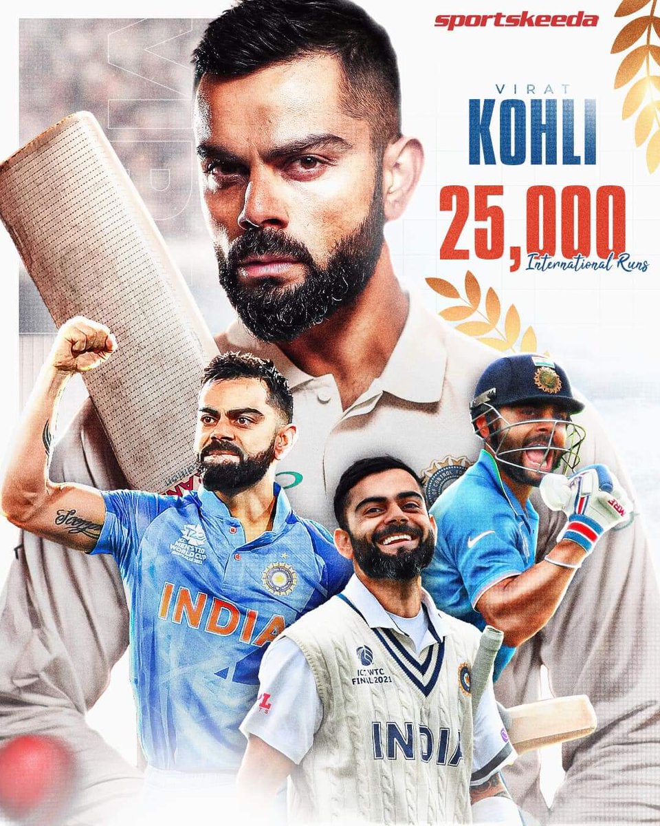 azharuddin_123's tweet photo. कोहली का एक और विराट रिकॉर्ड
 विराट कोहली ने रचा इतिहास,सबसे तेज 25 हज़ार इंटरनेशनल रन पूरे और 549 इनिग में किये,,सचिन तेंदुलकर के बाद दूसरे भारतीय खिलाड़ी

#BorderGavaskarTrophy 
#BorderGavaskarTrophy2023
#testchampionship 
#AUSvsIND #ViratKohli https://t.co/FiVcqIB6oR