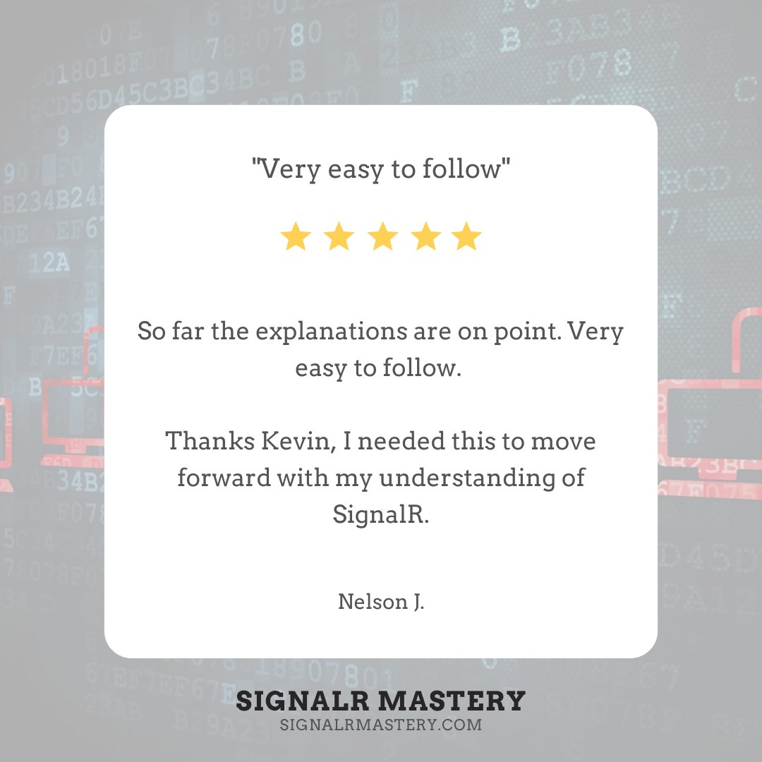 1kevgriff's tweet image. Investing in yourself is the best investment you can make.
Take your skills to the next level with SignalR Mastery: signalrmastery.com
#dotnet #dotnet6 #dotnetcore #aspnetcore