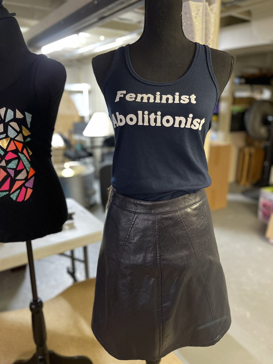 Ashpirations1's tweet photo. CLEARANCE Small (really small) navy blue razor back tank. Feminist abolitionist. Faux leather vintage skirt. Also a small. Tank - $15. Skirt -$10. Plus shipping on all items. DM me for payment and shipping info. https://t.co/aS8tFGqcSO