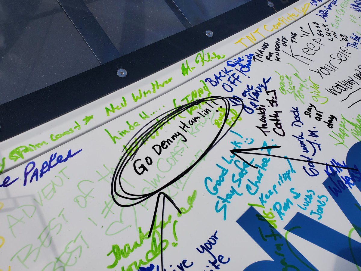 EricEstepp17's tweet photo. Someone wrote "Go Denny Hamlin" 😂 https://t.co/uwaqgu8kSq