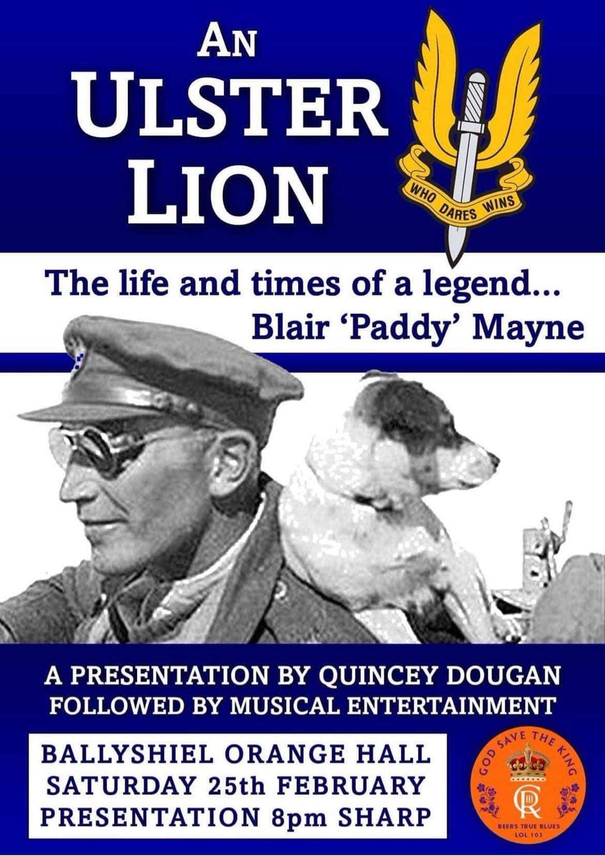 blair_mayne's tweet photo. Good to see another presentation on #BlairMayne
Would wish all involved a successful evening
#PaddyMayne #SAS #WW2 #WhoDaresWins #SpecialAirService #HeWhoDared https://t.co/C9fBwQmdbU
