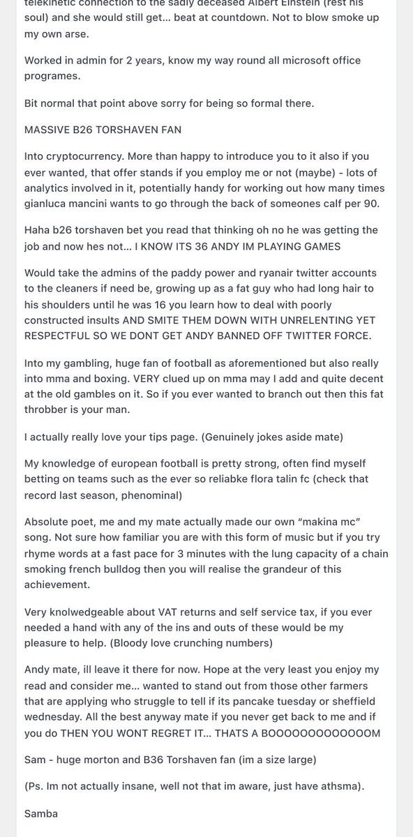 Speechless.

The greatest cover letter ever.