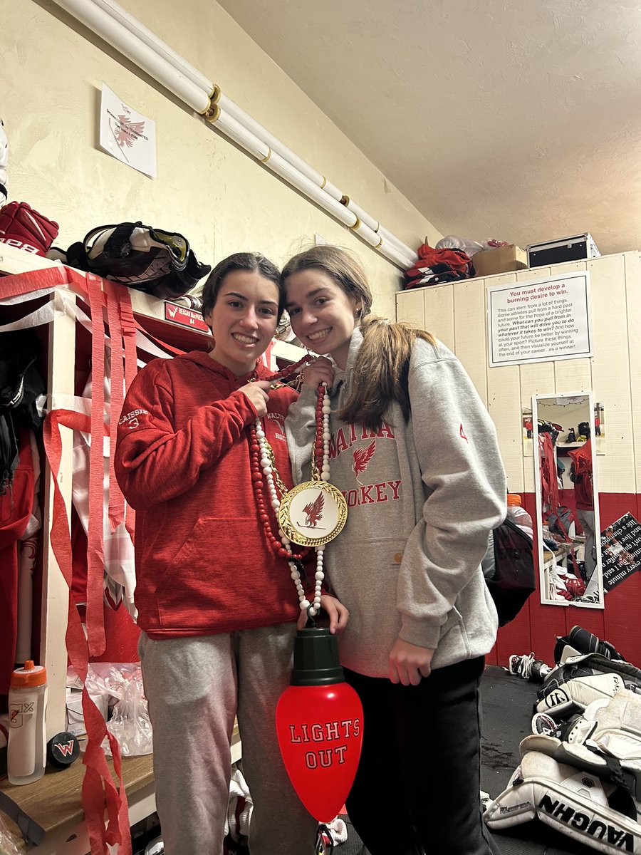hawksgirlhockey's tweet photo. Lights Out Players of the game go to #3 Julia Caissie and #4 Reagan MacPherson for leading the way to a hard fought win on their senior night! #HawkPride @WHawkSAthletics https://t.co/kZljO93oPO