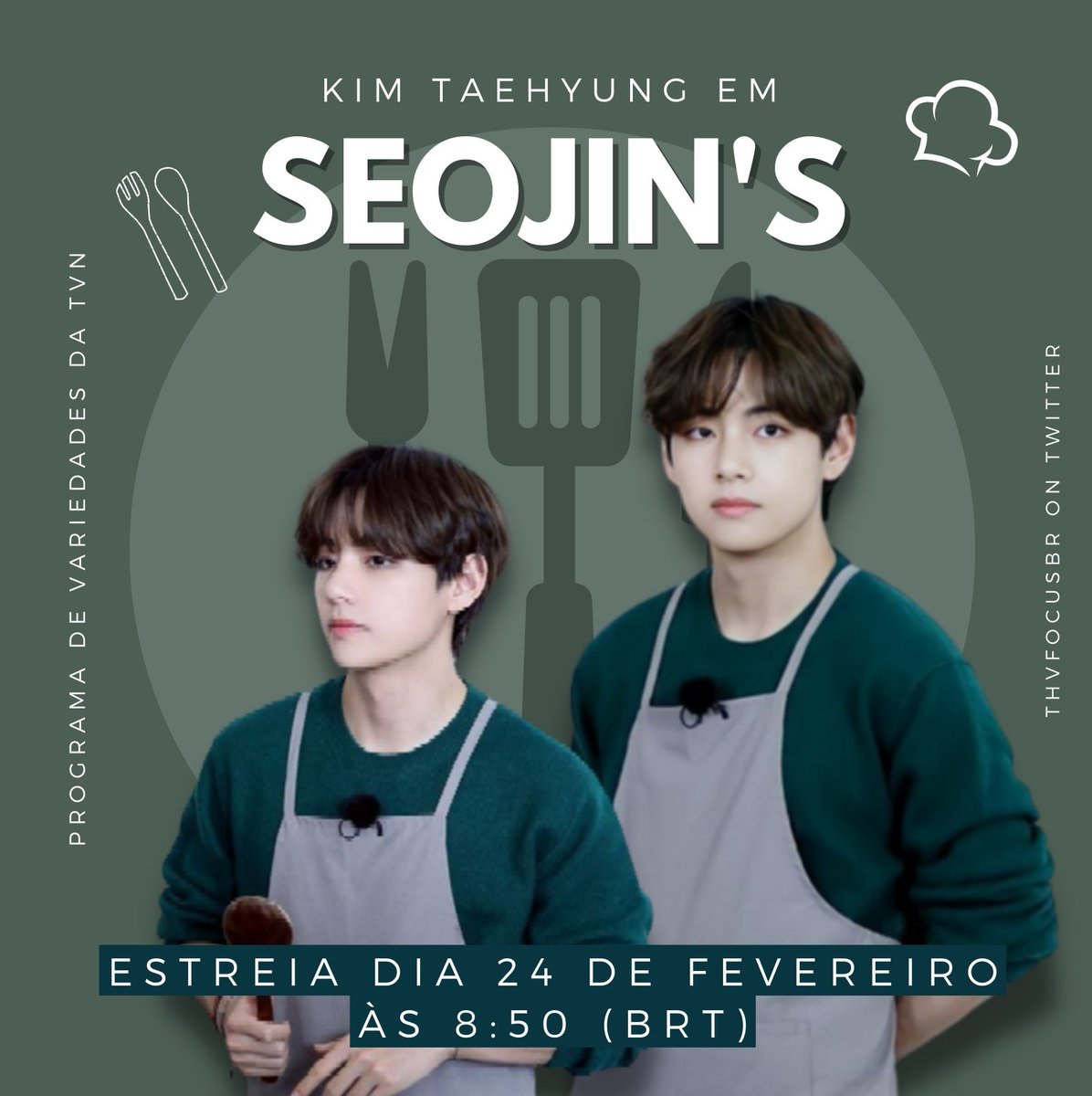 ksjbutterfly_'s tweet photo. Seojin's é um programa de variedades com a participação especial de Kim Taehyung e outros atores, sua estreia acontecerá dia 24 de fevereiro às 8:50 🇧🇷 (BRT).

TAE ON VARIETY SHOW
SEOJINS MAKNAE V 
#TAEHYUNGonSeojins 
#Jinnyskitchen @thvfocusbr https://t.co/tpfIzw83Ry