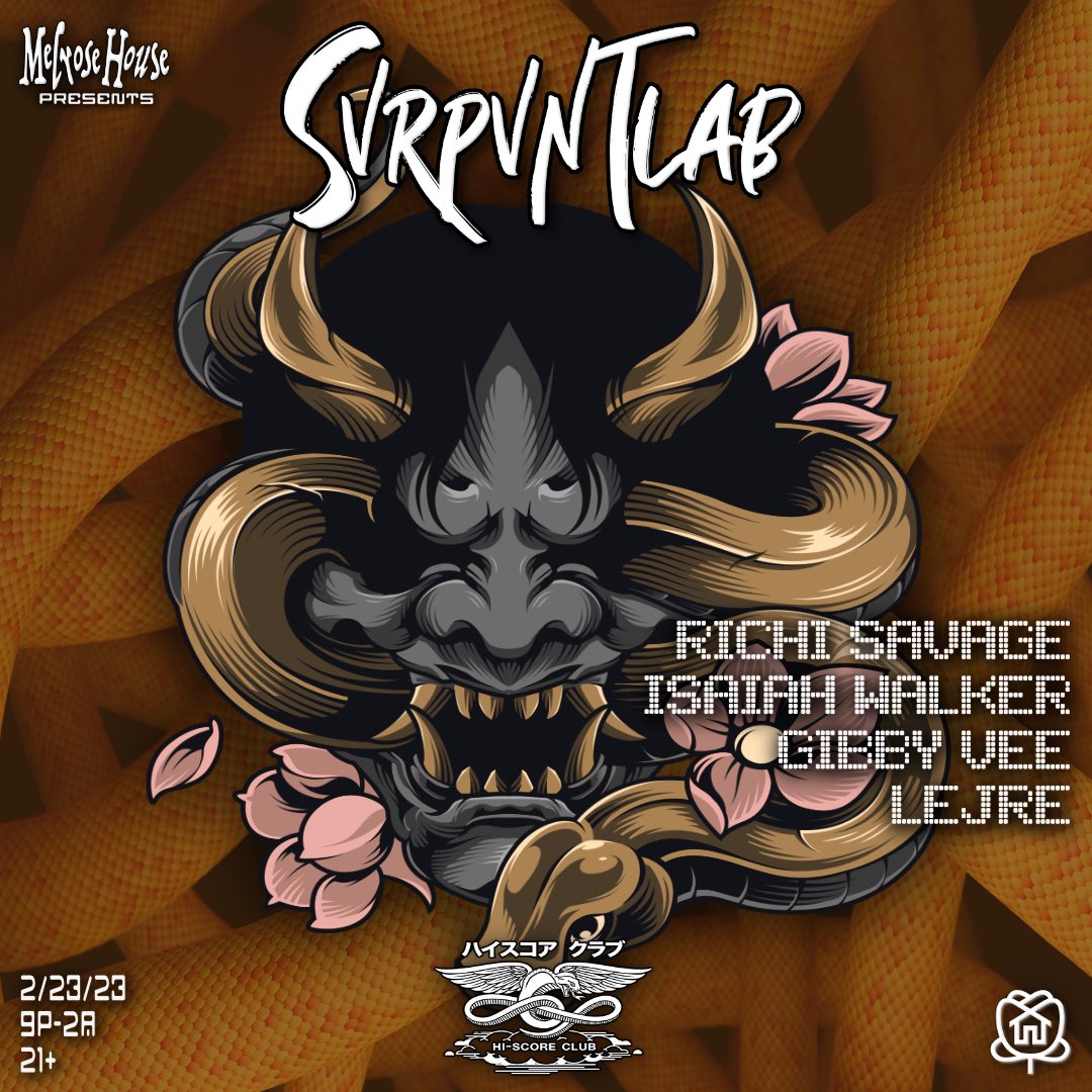 🐍🧪 Come get your dance on with us Thursday for S͜͡V͜͡R͜͡P͜͡V͜͡N͜͡T͜͡L͜͡A͜͡B͜͡  at #HiScoreClub, next door to <a href="/CobraArcadeBar/">Cobra Arcade Bar</a>! Don’t miss the legend <a href="/RichiSavage/">Richi Savage</a> 🔊🏠👁️