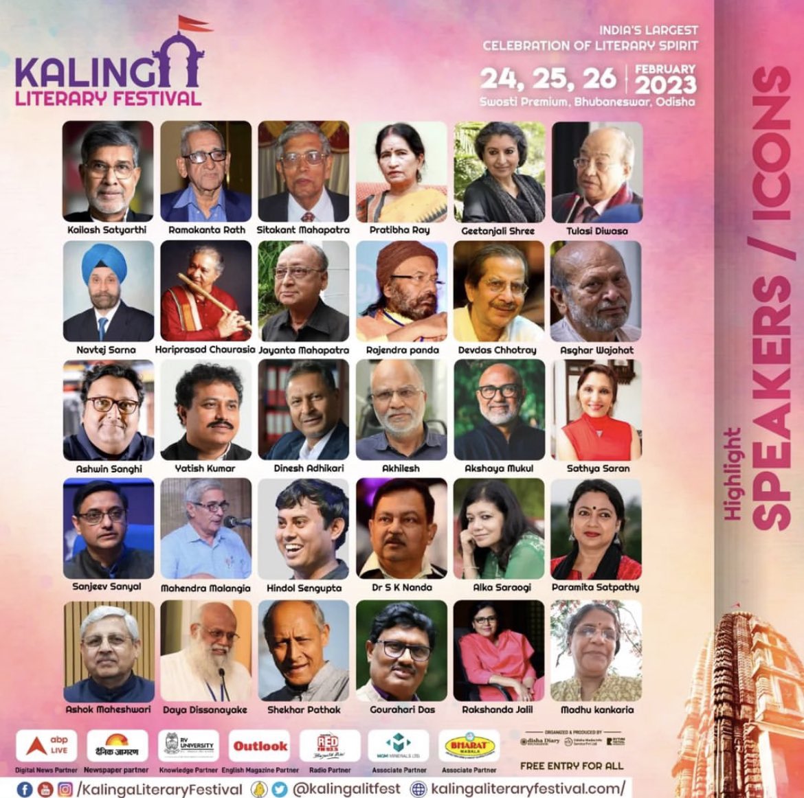 In august company!

Will see you all at the Kalinga Lit Fest with some of my dearest writers and colleagues from publishing.

24-26th of February 2023!

In the city of Bhagwan Jagannath 🙏🏻 
With the @kalingaliteraryfestival team

#litfest #authors #literarylife