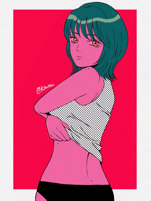 シンプルにお洒落に描けないかと思ったけど…微妙 折角なんで供養させて下さい #イラスト #illustration