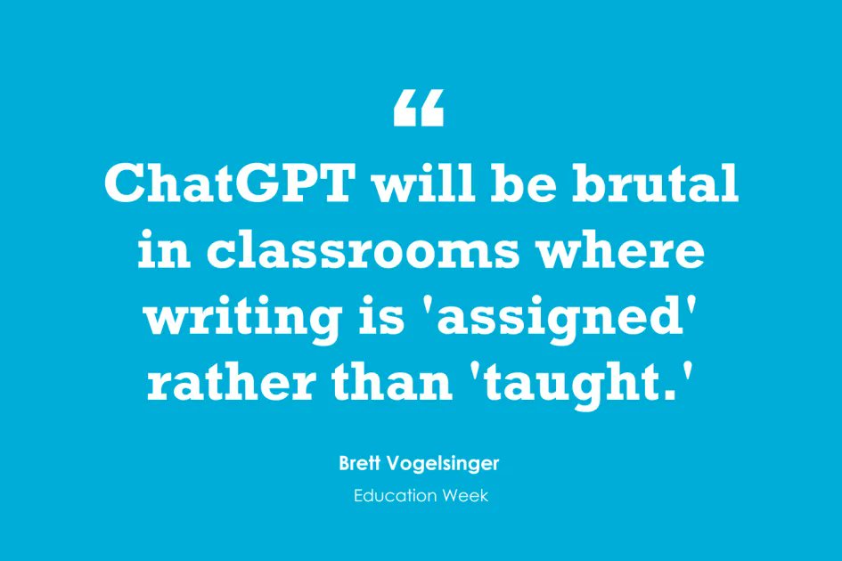 GPHarvard's tweet image. Teachers, how are you handling the 2023 twist of #chatGPT?
Education Week's @Larryferlazzo recently interviewed teachers about their views in his piece "ChatGPT: Teachers Weigh In on How to Manage the New AI Chatbot" buff.ly/3Rff8Jb