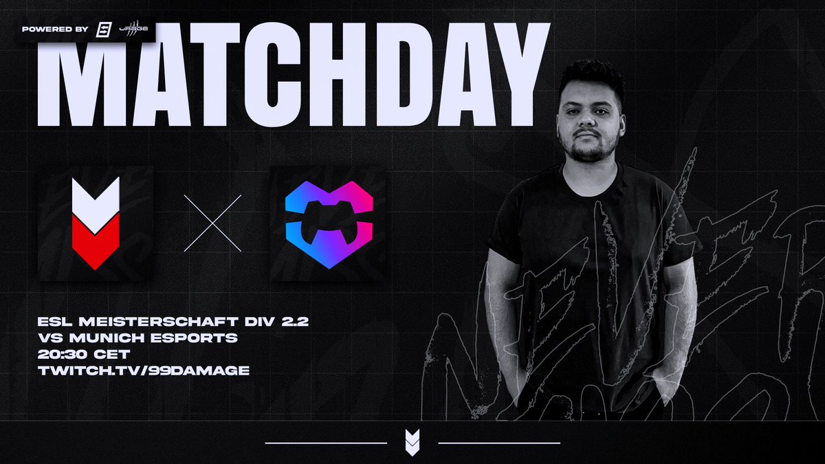 [#CSGO - #Main]

Heute geht es für unser Lineup in das erste Match der #ESLMeisterschaft Saison. Wir treffen in der Div 2.2 auf den ehem. Core unseres NXT Teams.
Auf ein gutes Spiel 🙌

🆚| <a href="/munich_esports/">Munich eSports e.V.</a> 
⏰| 20:30 CET
🎙️| <a href="/fippe1999/">Fippe</a> 
📺| twitch.tv/99damage

#NEVERMISS 🏹