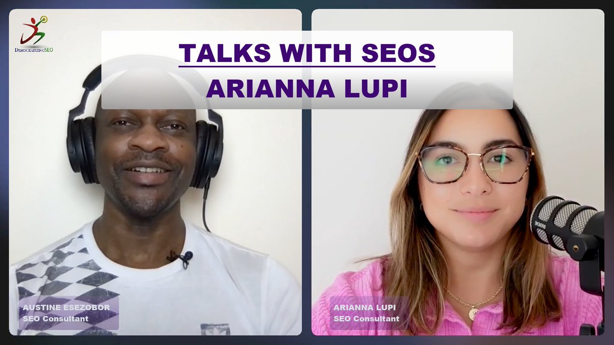 Looking forward to releasing this convo with Tina Reis (Monday) and <a href="/AriLupi/">Arianna Lupi - SEO Consultant & Instructor</a> (Tuesday).
#TwSEOs