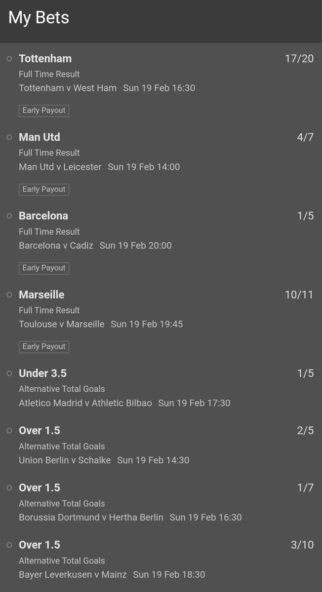 AllVibesBetting's tweet image. Right then, if you've got any loose change left over from those free spins/winning bets then it's time to place it on our #AllVibes acca! 

This 15/1 8-fold is undoubtedly a long shot so feel free to change it up if you're staking a fair bit! 💸

#MUNLEI #BarcaCadiz #TOTWHU #BVB