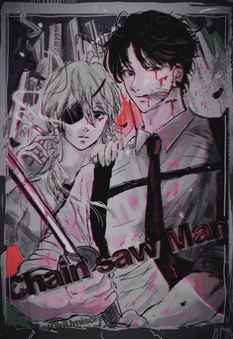 BLACKRED VERSION色違いです #チェンソーマン #chainsawmanfanart 