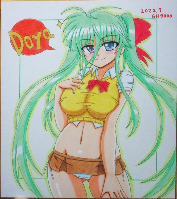 なお姐さんのピチピチ制服イラストに触発されて描いたのがこちらのハルさんです😆 https://t.co/vKQ6iY6olM 