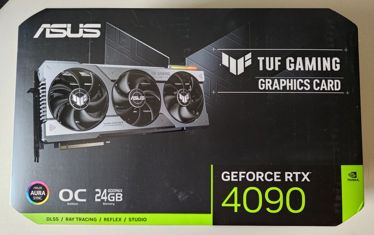Rage77Gaming's tweet photo. The new monster for my Racing-PC 🧌
#Asus #TUF #rtx4090 
#Simracing #Gaming https://t.co/YwpvLjpyhf