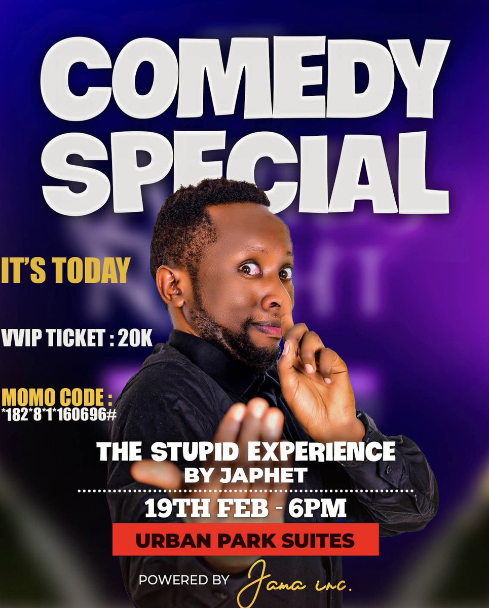It’s Todayyy🔥🔥🔥
Got your ticket ? Please do! 🔥🔥 #TheStupidExperience #ComedySpecial