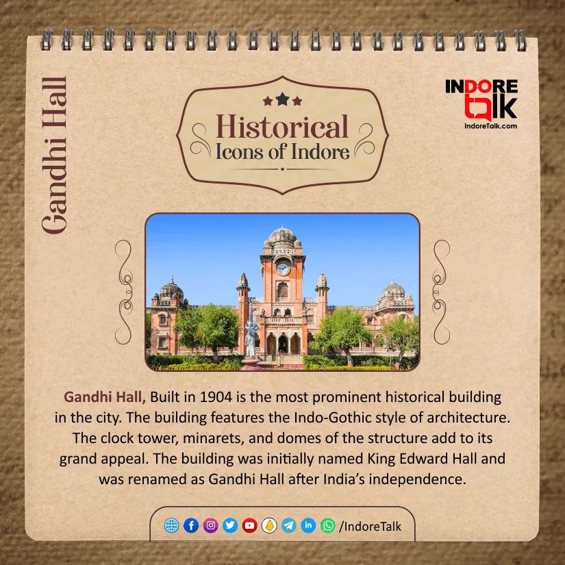 IndoreTalk's tweet photo. Indore is filled with both iconic as well as modern attractions. Each of them reflects the true essence of Indore.

Here are some Historical Icons of Indore! 

#IndoreIcons #Rajwada #Lalbagh #GandhiHall #Chatri #Indori #Indore #IndoreTalk https://t.co/AniuCqmfoH