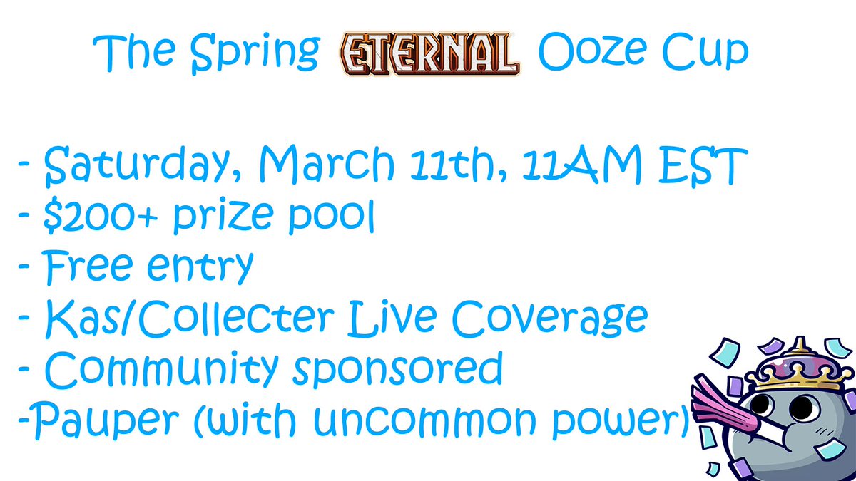it's happening folks!  The <a href="/EternalCardGame/">Eternal Card Game</a> ooze cup is launching next month with the spring want to support the tournament series?  The ooze cup shop powered by @FourthwallHQ is open with all proceeds directly funding prize support! kasendrith-shop.fourthwall.com