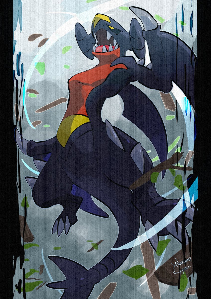 pokemon (creature) solo no humans red eyes from below glowing signature  illustration images