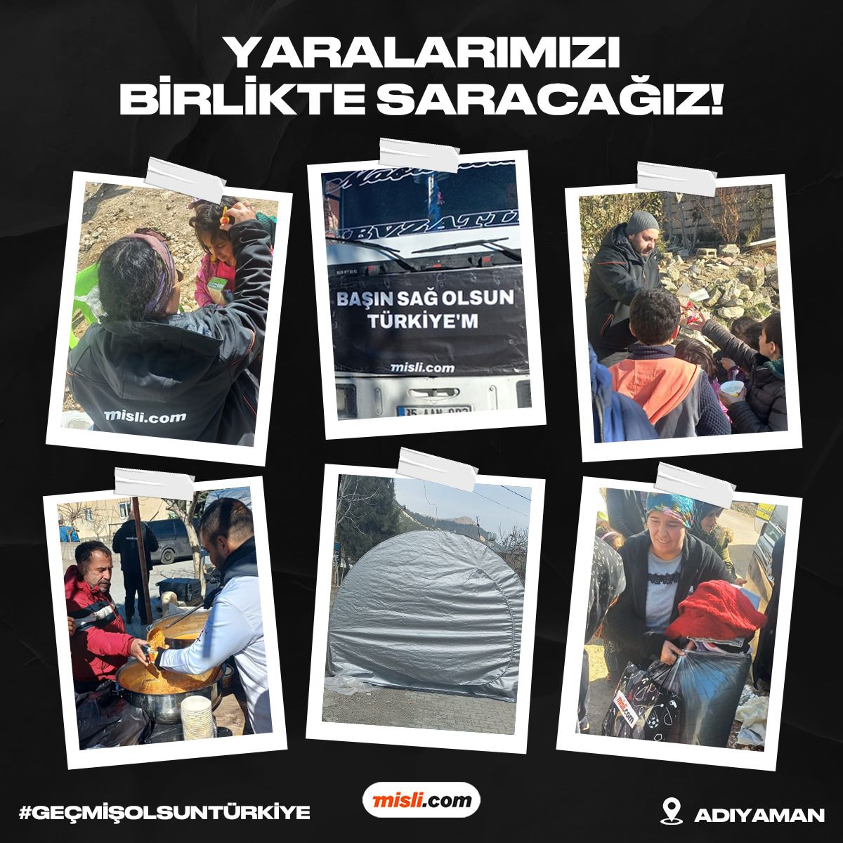 mislicom's tweet photo. Adıyaman ve çevre köylerinde kurduğumuz yaşam alanları ile depremzede vatandaşlarımıza günlük 3.000 kişilik yemek ve sıcak içecek sunmaya devam ediyoruz. 

Yaralarımızı sarmak için her türlü desteği vermeye devam edeceğiz. 

#GeçmişOlsunTürkiye https://t.co/HaqY49ZzlE