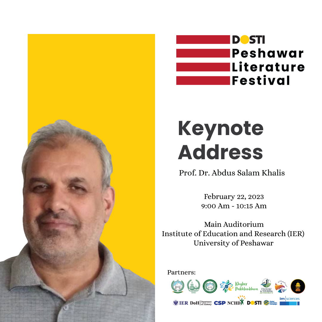 peshawarfest's tweet photo. Excited to announce that Prof. Dr. Abdus Salam Khalis, former Chairperson of Department of English & former Dean of Languages & Literature @icp_edupak will be a keynote speaker at #PeshawarLitFest! He's a talented poet Anthology of his Pashto poems was published in 1989. #2PLF https://t.co/NSiReCesWA