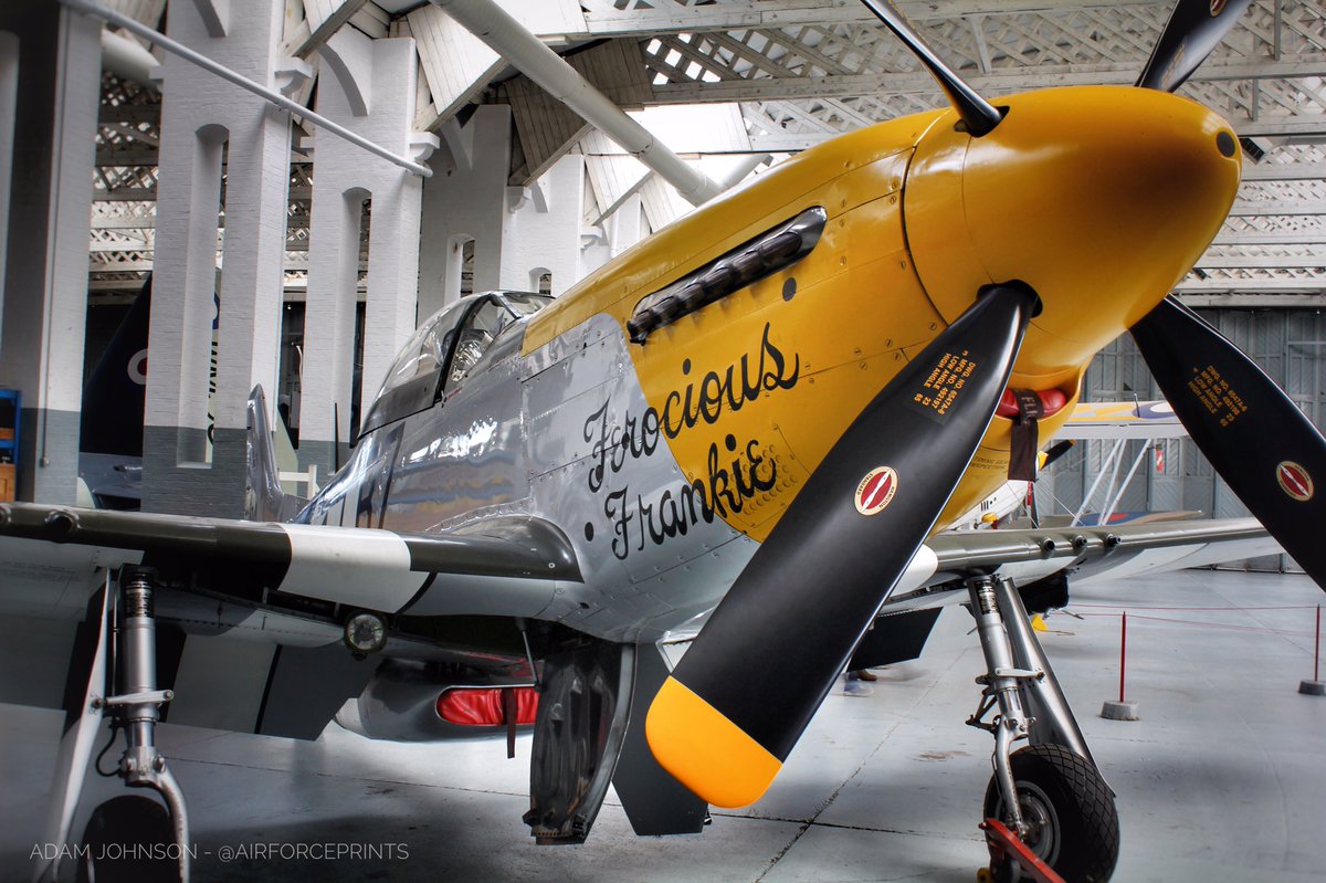 AirForcePrints's tweet image. Beautiful aircraft in perfect condition. #FerociousFrankie #P51, The North American #Mustang. Legendary aircraft of #WW2, escort fighter and ground attack. #IWM #Duxford.