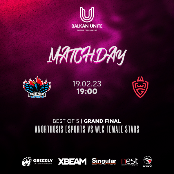 The day is here!
<a href="/BalkanUnite/">Balkan_Unite</a> FINALS

⚔️<a href="/WLGgr/">WLGaming Esports</a> Female Stars
🕔19:00
📺twitch.tv/balkan_unite

FIGHT FOR GLORY, FIGHT FOR 1911 REASONS 💙
#ANOvalorant #For1911Reasons #FreedomToFamagusta #xbeam #singular #nestmarketing