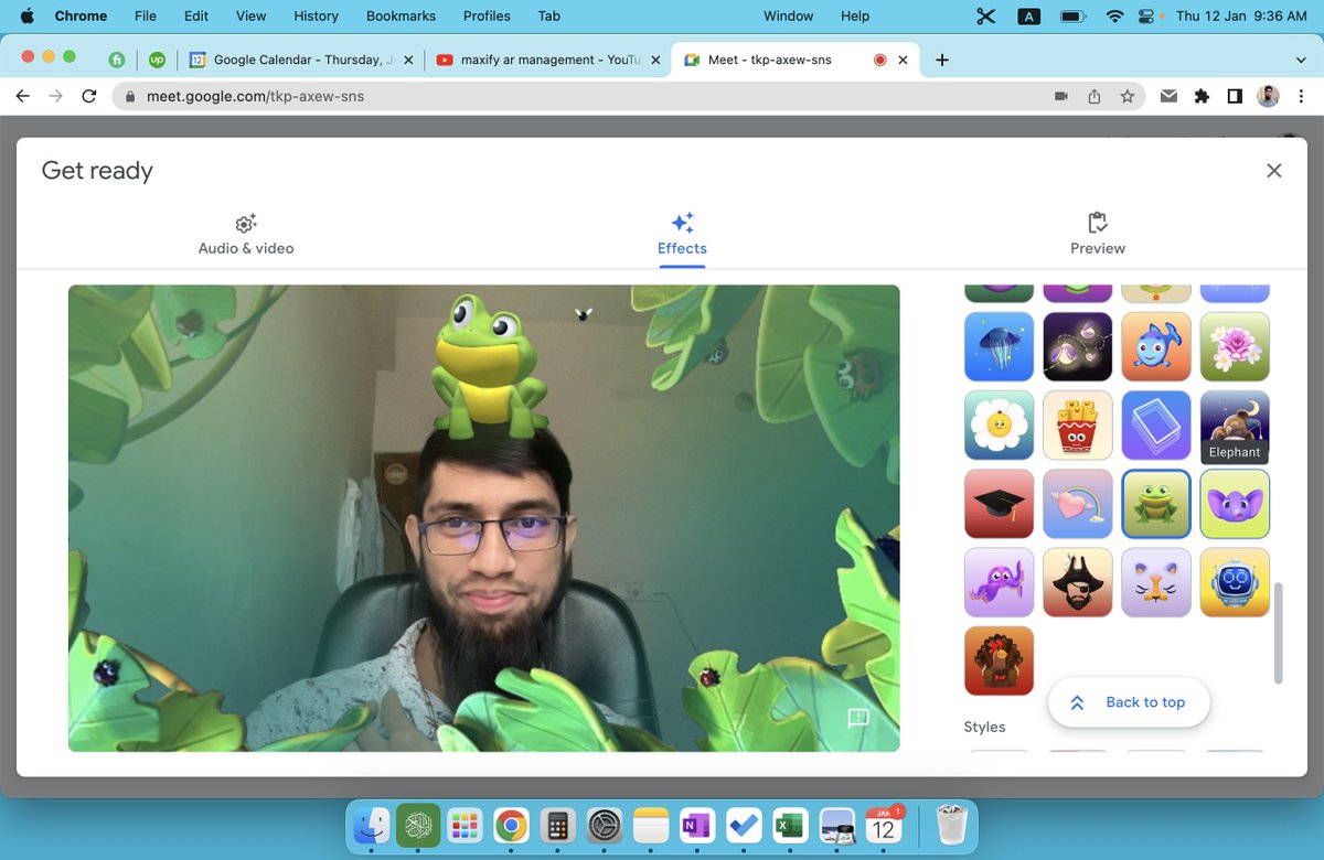 While waiting for about 10 minutes at the client's meeting, I played a little with the frog ☺️. Suddenly, the client entered the meeting link and saw the frog on my head 😛. Then the rest is history. 😅🤪😁 #funnyfreelancing #clientmeeting #freelancerlife