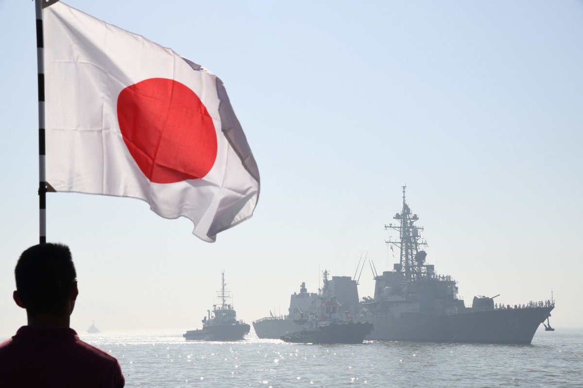 kaidensharmaa's tweet photo. The ties between India and Japan are stronger than ever.
While exercise #DharmaGuardian is underway between the ground forces, latest development is the visit of #JMSDF #JSMakinami to Mumbai.
Supporting each other in maritime affairs and defence-industrial matters. https://t.co/Hcsh8OhAhi