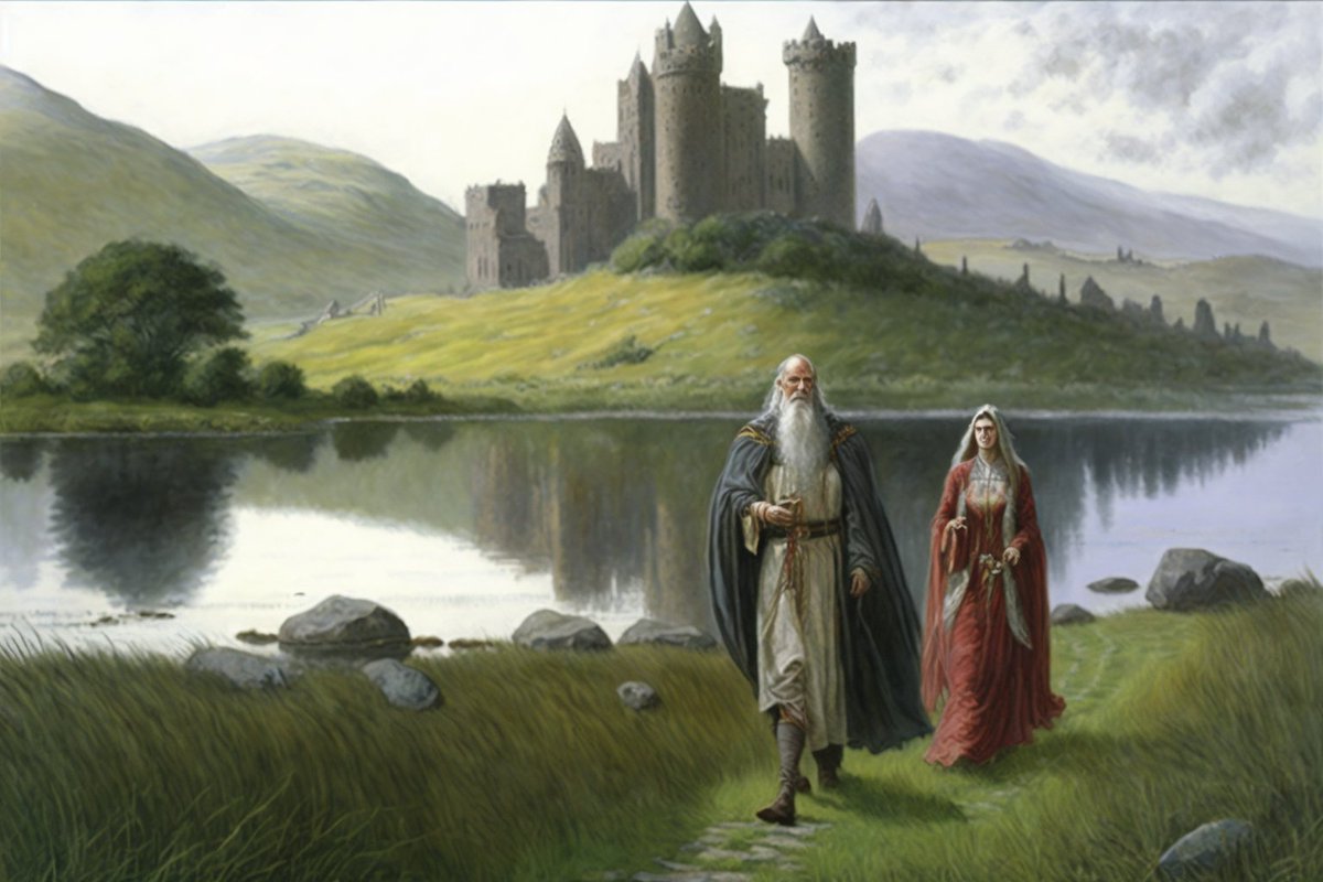 AdMapss's tweet photo. "Length your stride, Morgana, before they realize!"
Morgana and Merlin after crashing a party in Camelot
#midjourney #TheBeastsofAI #AIart #fantasyforfun #camelot https://t.co/wNNaotrQmF