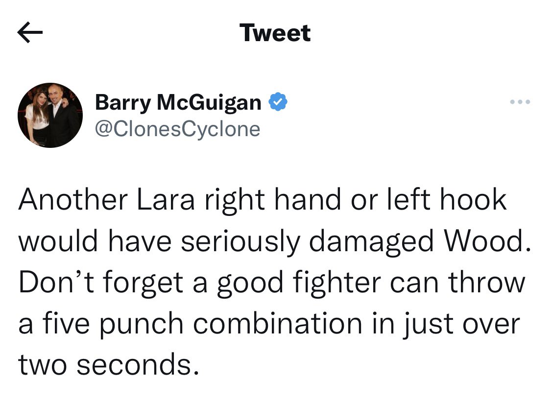 BoothJason's tweet photo. For all those thinking the stoppage was the wrong decision @ClonesCyclone is absolutely spot on here, at least we are talking about the possibility of a rematch rather than @itsLeighWood never fighting again, I personally think @BenDavison_ did a brilliant job putting his man 1st https://t.co/oJeo8KyCZv
