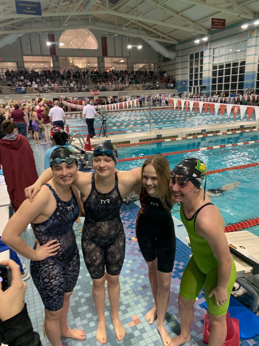Congrats Little Miami HS Swim team smashed another Girls 400 free relay record with 3:57:70 at Districts! Way to go Cherry, Greulich, Woolfe, Keutemeyer!!  #lmswim #lmpanthers
