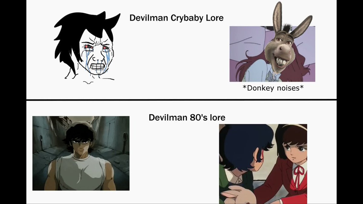 HelloMagMoe's tweet photo. #DEVILMAN Crybaby #Lore vs #DEVILMAN #Ova #Lore
 
https://t.co/XpGbNaOLIw
 
#Anime #DEVILMANCrybaby #DevilmanOva #LoreMeme https://t.co/CxPTLKMe3o