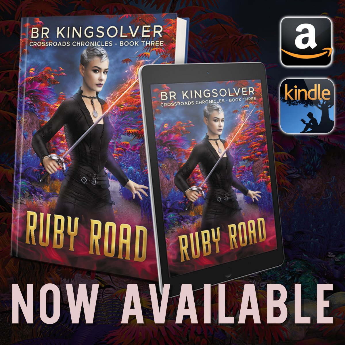 BRKINGSOLVER's tweet photo. Ruby Road, Book 3 of the Crossroads Chronicles, is now LIVE! Today is the last day to get it for only $2.99 (USD, eBook). Follow this link to your country's Amazon store: https://t.co/f1oytPe40N Enjoy! 

#UrbanFantasy #BRKingsolver #NewRelease https://t.co/WJovFLUczh