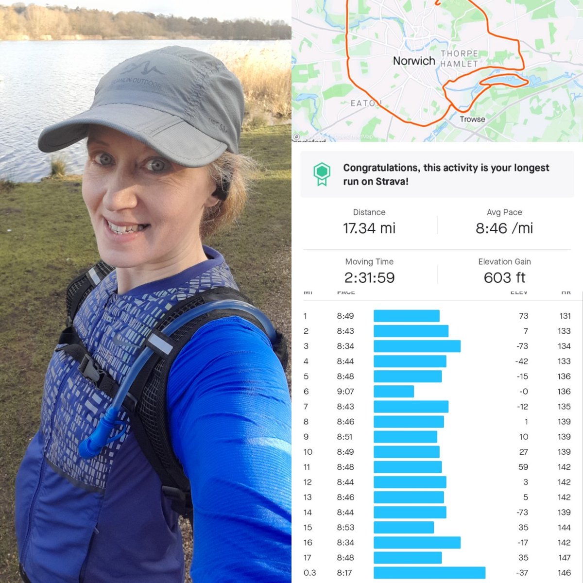 Marathon training is in full swing! My longest run to date & since 2014! A 'time on your feet' run & probably could have slowed it a bit more. Very pleased. Tough in the last 2 miles but had some left at the end. 😊 #ukrunchat #sundaylongrun #marathontraining #londonmarathon2023