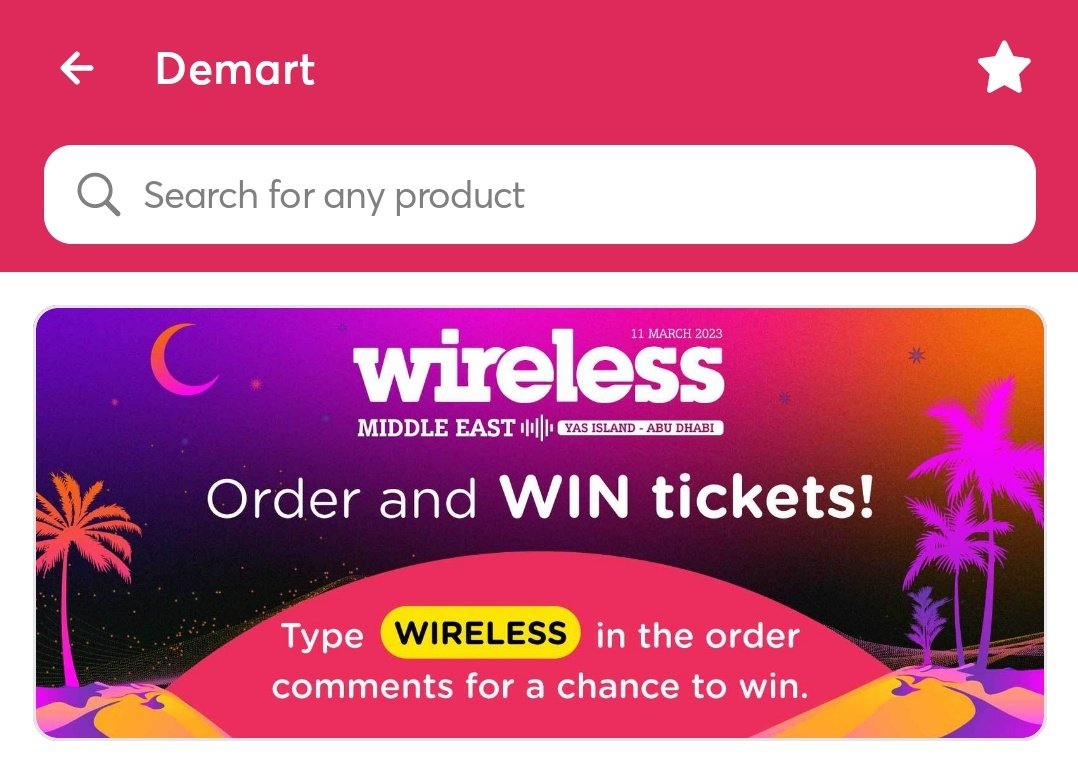 DemartDubai's tweet image. Order through @InstaShopUAE app and win tickets for the Wireless Festival. 

📍 Yas Island on March 11, 2023 #Wireless #InstaShop #DemartJLT #Dubai @trvisXX