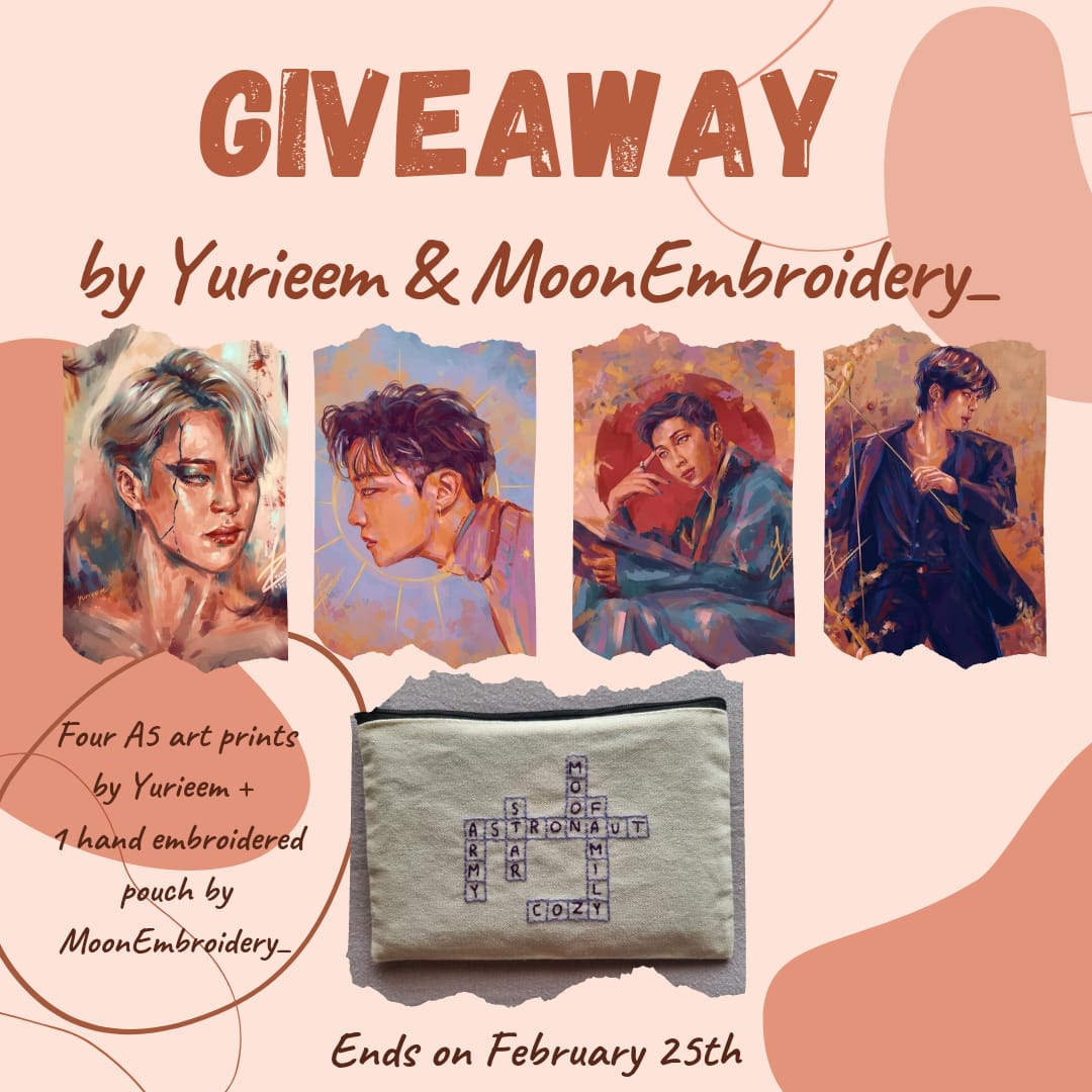 🌻 GIVEAWAY TIME 🌻
Four A5 prints by me and a hand embroidered pouch by MoonEmbroidery 

To enter:
✨ Follow both @yurieem & @MoonEmbroidery_ 
✨ RT this tweet!
Ends on Feb 25th