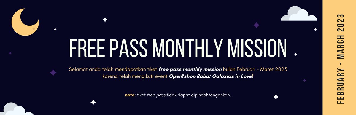 GLX_Archives's tweet image. Bisa cek listnya di sini, ya! Untuk nama yang tertera, silakan claim tiket kalian dan kalian terbebaskan dari misi bulan Februari dan bulan Maret!