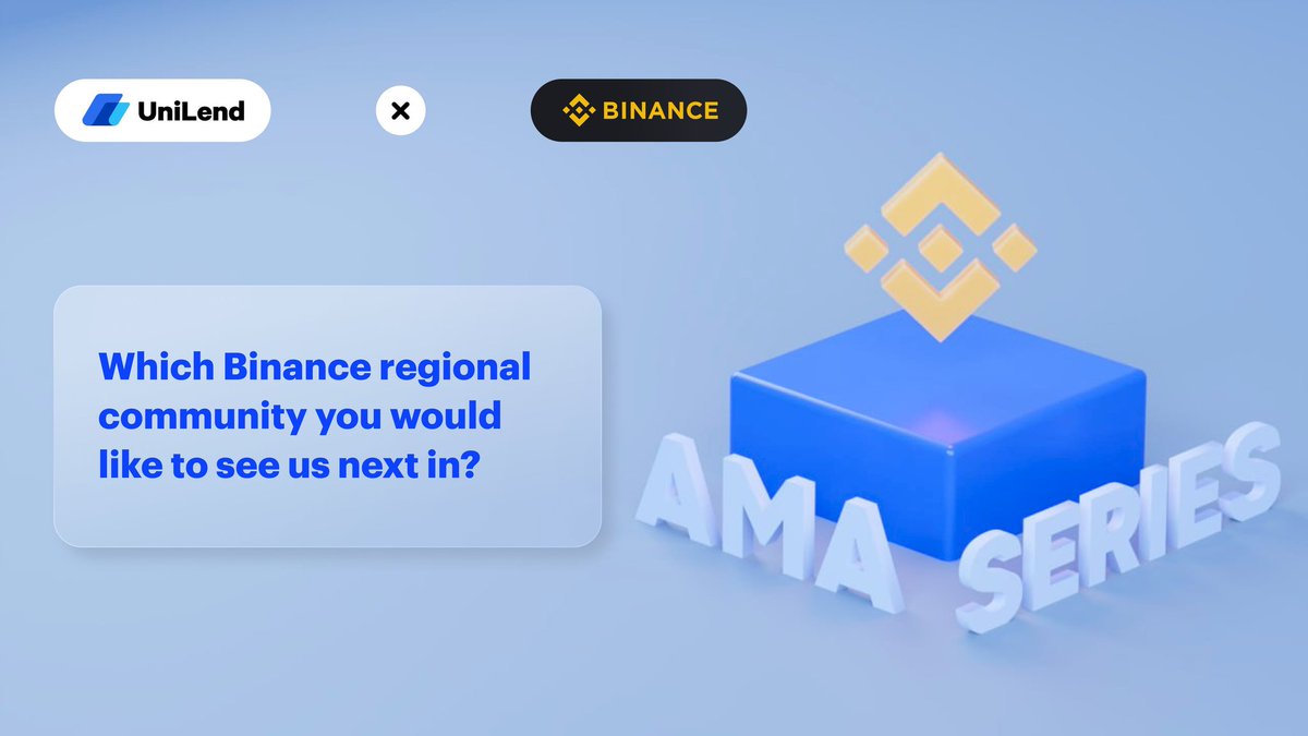 crypto_pranav's tweet photo. It was extremely overwhelmed respond from @BinanceES

@UniLend_Finance already started an #AMASeries w/ @binance Community and had a fantástico time in #BinanceES

🌎Which @binance regional community would you like #UniLendV2 to drop by next?

Vote Here :
https://t.co/Ybvg1scOGd https://t.co/8eZwdT483n