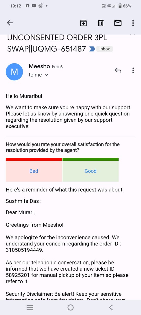 Murari0064's tweet photo. @Meesho_Official  here is mail for pick up https://t.co/vUqzBzLQaR